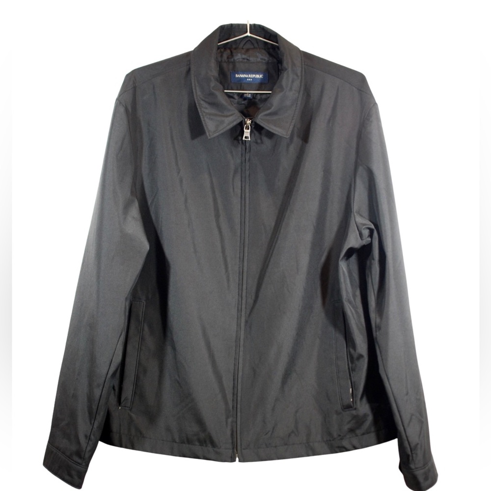 Vintage Banana Republic Jacket Mens L Black Lightweight Simple Basic